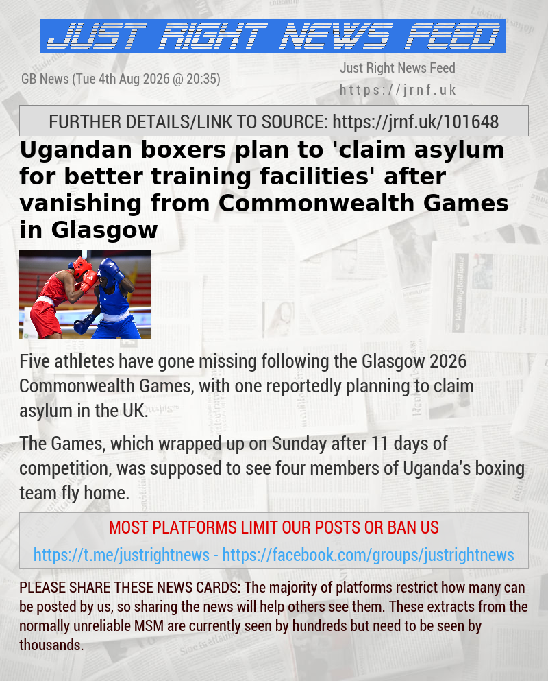 Ugandan boxers plan to ’claim asylum for better training facilities’ after vanishing from Commonwealth Games in Glasgow