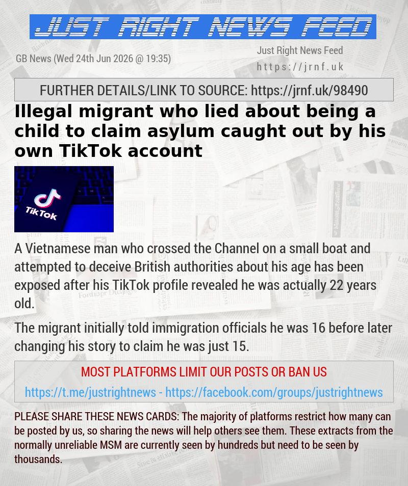Illegal migrant who lied about being a child to claim asylum caught out by his own TikTok account