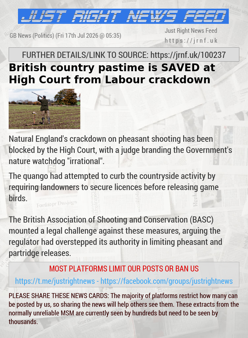 British country pastime is SAVED at High Court from Labour crackdown