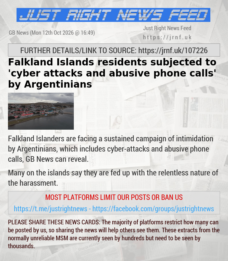 Falkland Islands residents subjected to ’cyber attacks and abusive phone calls’ by Argentinians