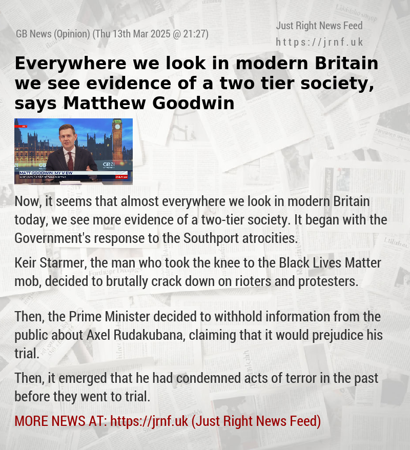 Everywhere we look in modern Britain we see evidence of a two—tier society, says Matthew Goodwin