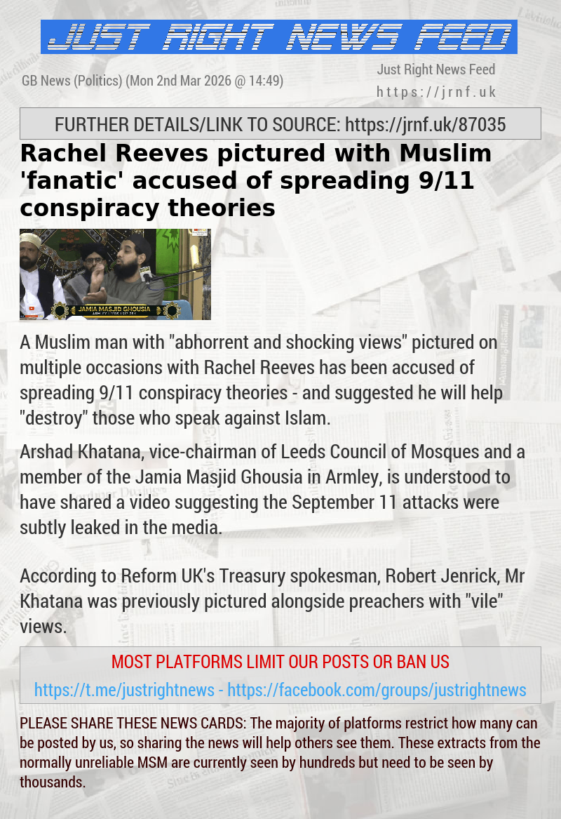 Rachel Reeves pictured with Muslim ’fanatic’ accused of spreading 9/11 conspiracy theories