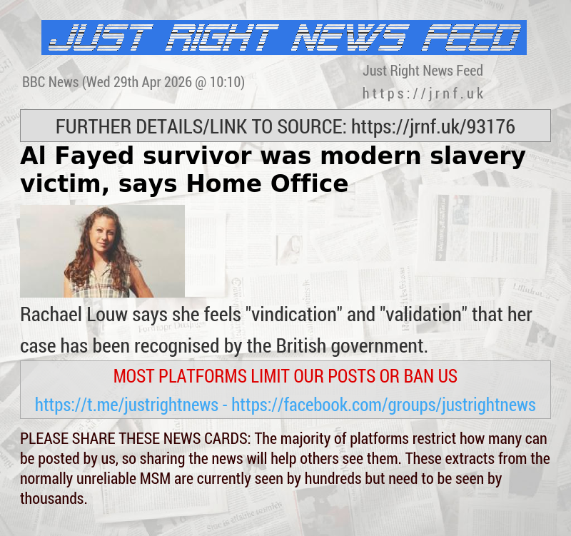 Al Fayed survivor was modern slavery victim, says Home Office