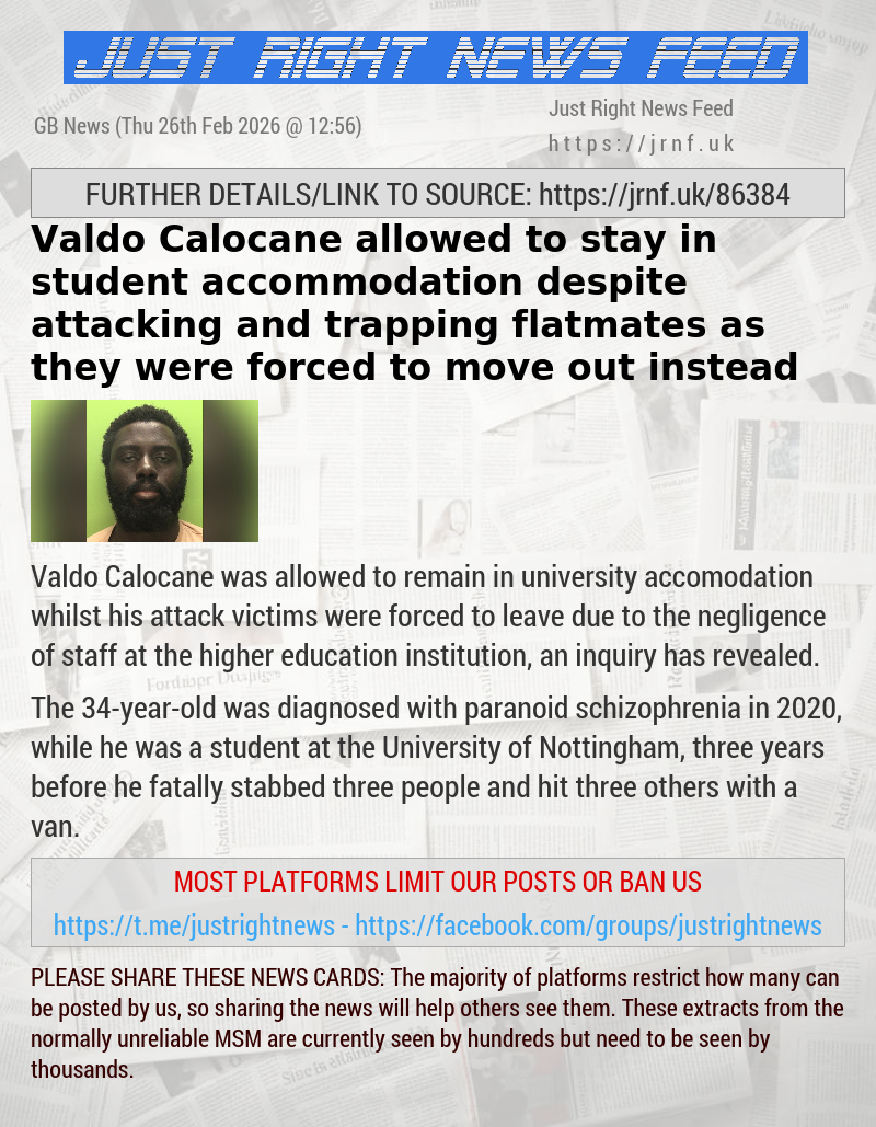 Valdo Calocane allowed to stay in student accommodation despite attacking and trapping flatmates as they were forced to move out instead