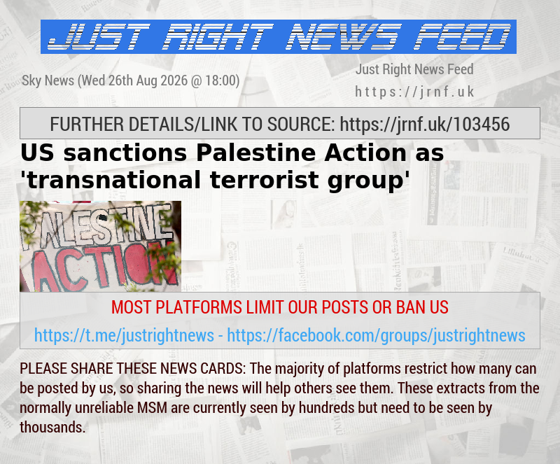 US sanctions Palestine Action as ’transnational terrorist group’