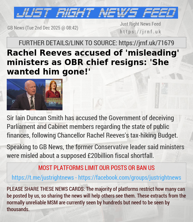 Rachel Reeves accused of ’misleading’ ministers as OBR chief resigns: ’She wanted him gone!’