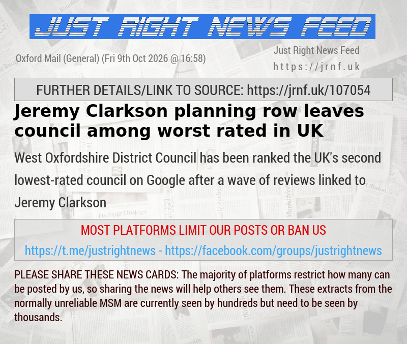Jeremy Clarkson planning row leaves council among worst—rated in UK