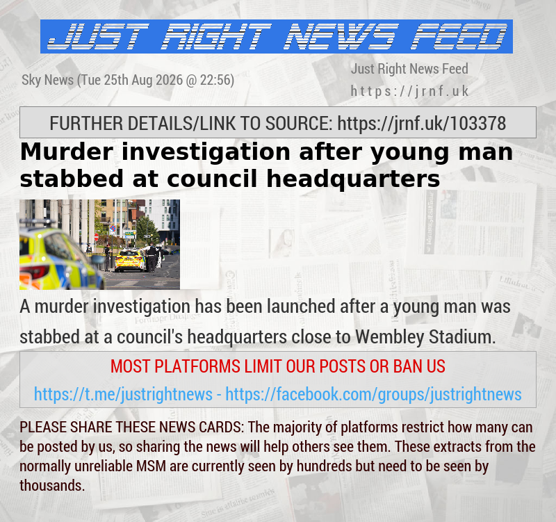 Murder investigation after young man stabbed at council headquarters