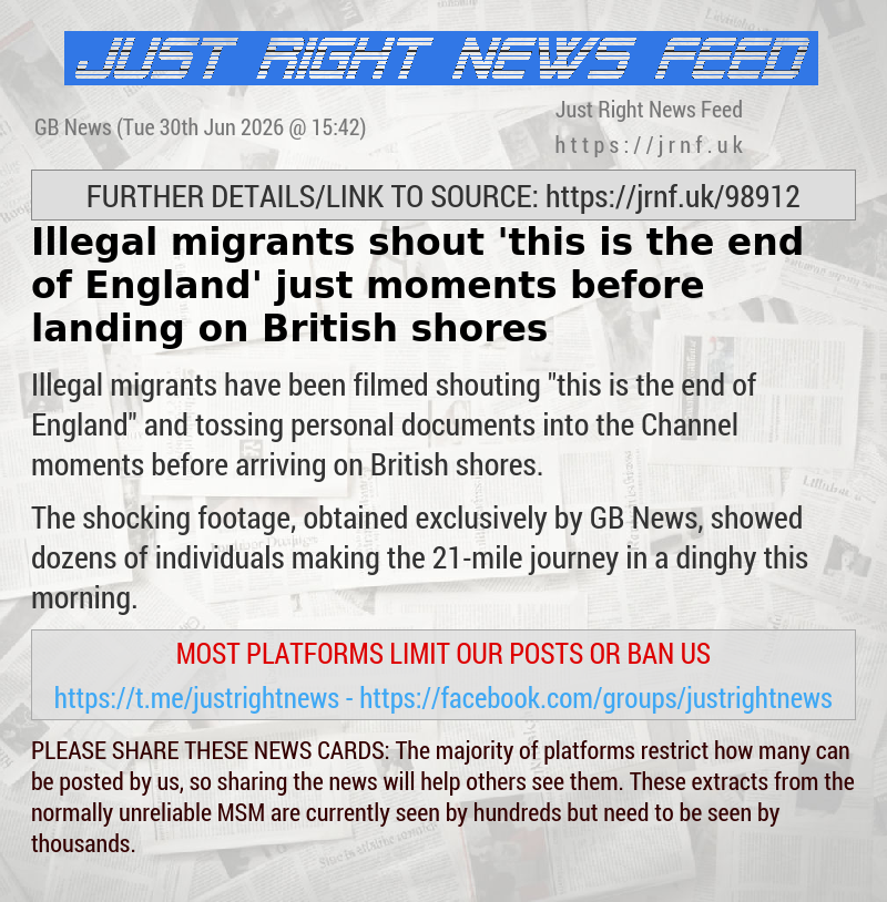Illegal migrants shout ’this is the end of England’ just moments before landing on British shores