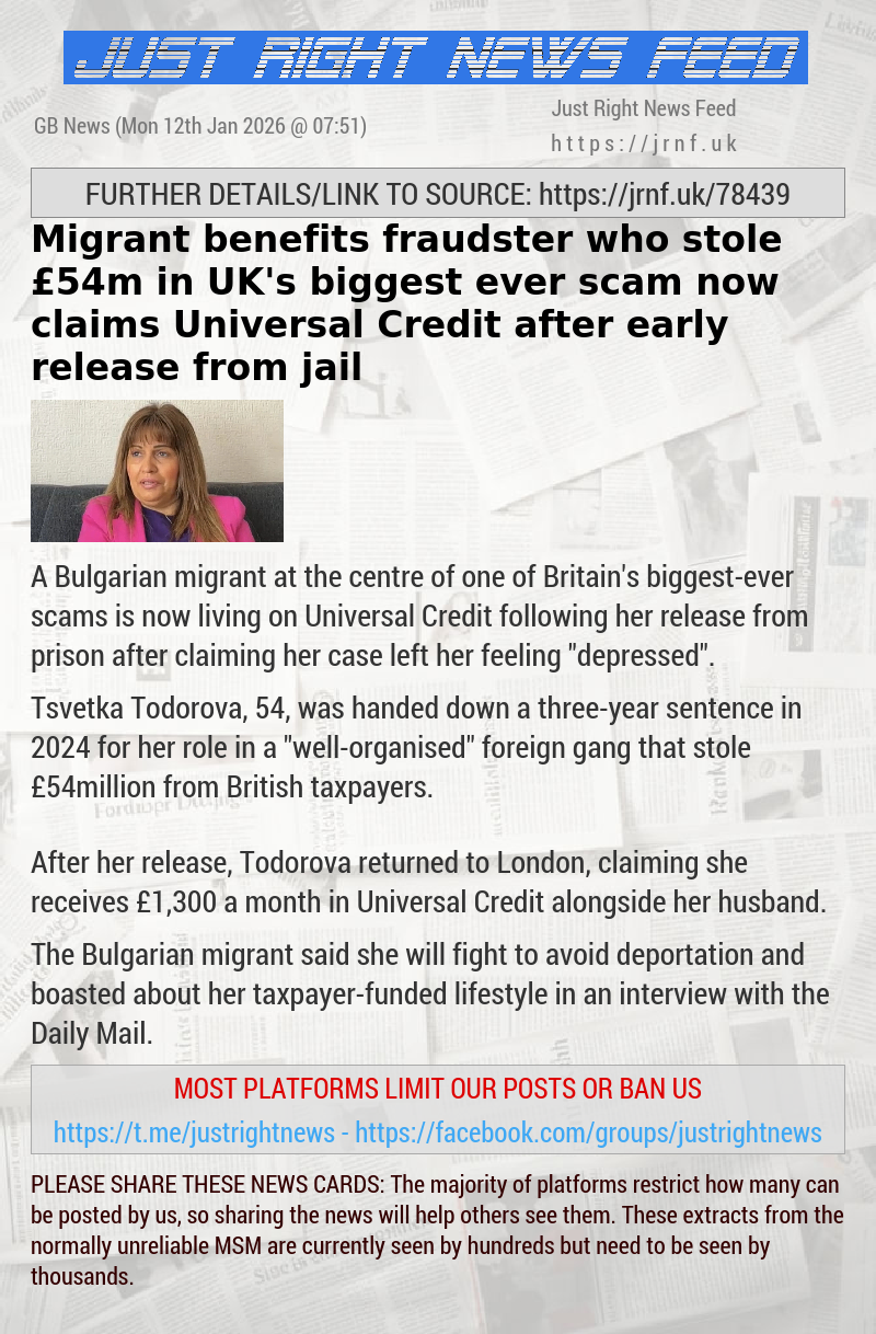 Migrant benefits fraudster who stole &pound;54m in UK’s biggest—ever scam now claims Universal Credit after early release from jail