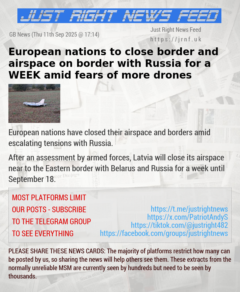 European nations to close border and airspace on border with Russia for a WEEK amid fears of more drones
