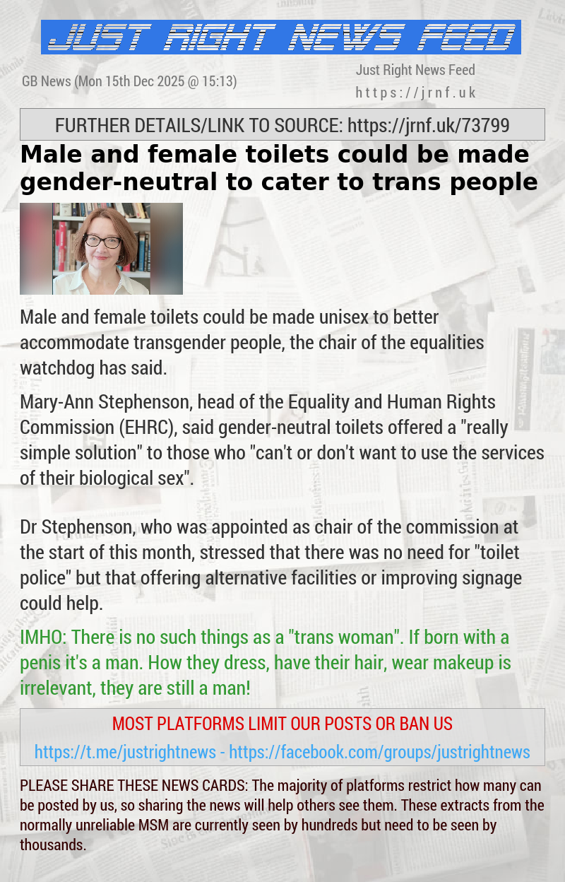 Male and female toilets could be made gender—neutral to cater to trans people