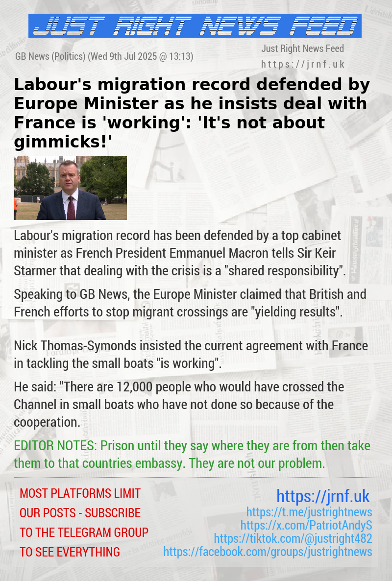 Labour’s migration record defended by Europe Minister as he insists deal with France is ’working’: ’It’s not about gimmicks!’