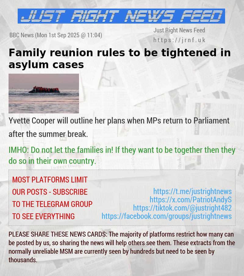 Family reunion rules to be tightened in asylum cases