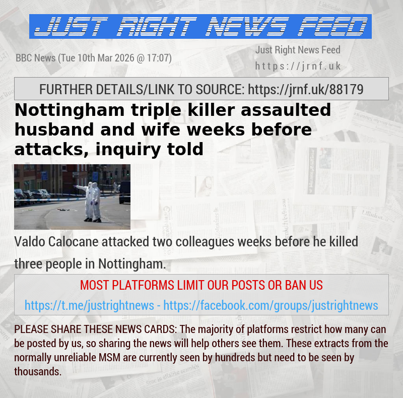 Nottingham triple killer assaulted husband and wife weeks before attacks, inquiry told