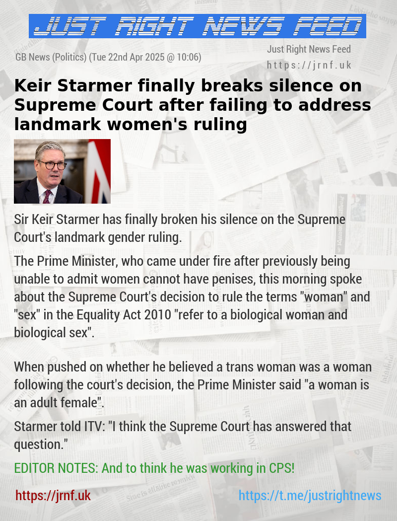 Keir Starmer finally breaks silence on Supreme Court after failing to address landmark women’s ruling