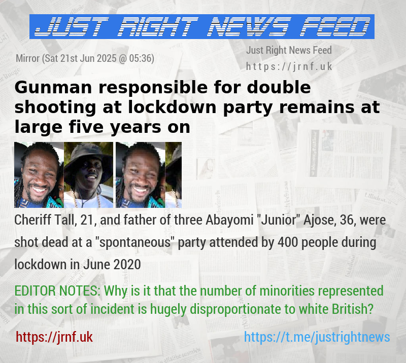 Gunman responsible for double shooting at lockdown party remains at large five years on