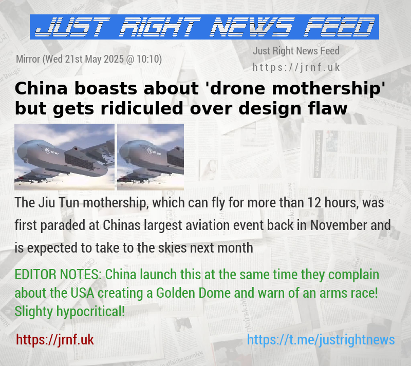 China boasts about ’drone mothership’ but gets ridiculed over design flaw