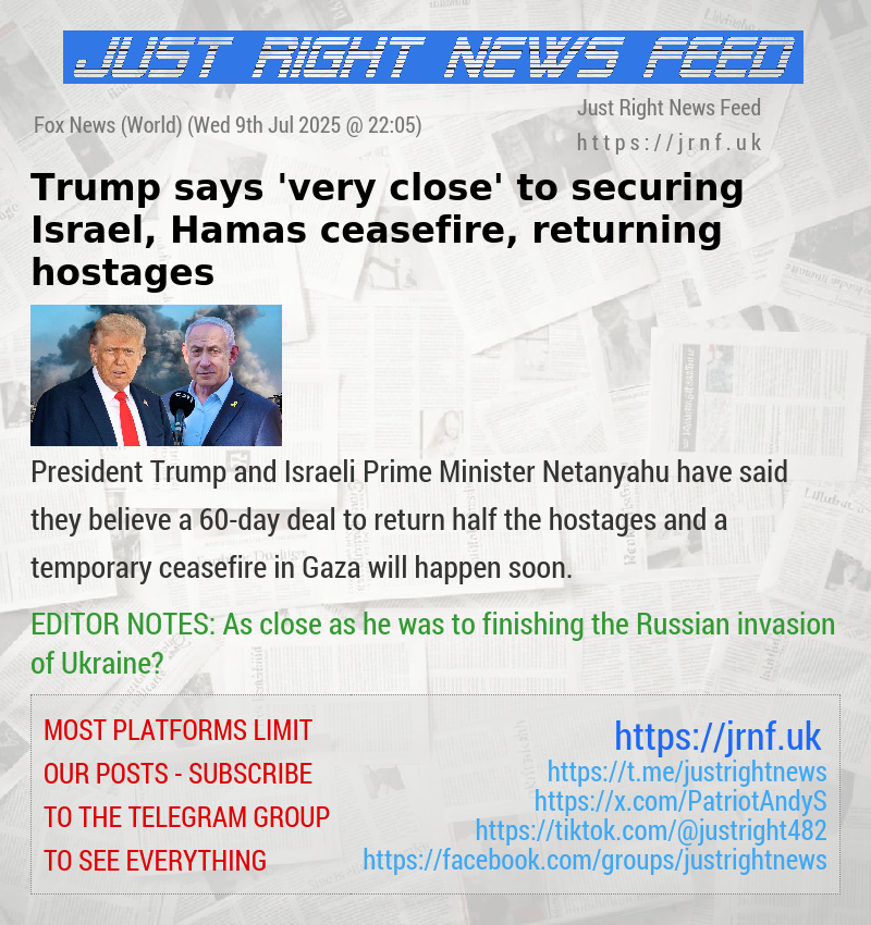 Trump says ’very close’ to securing Israel, Hamas ceasefire, returning hostages