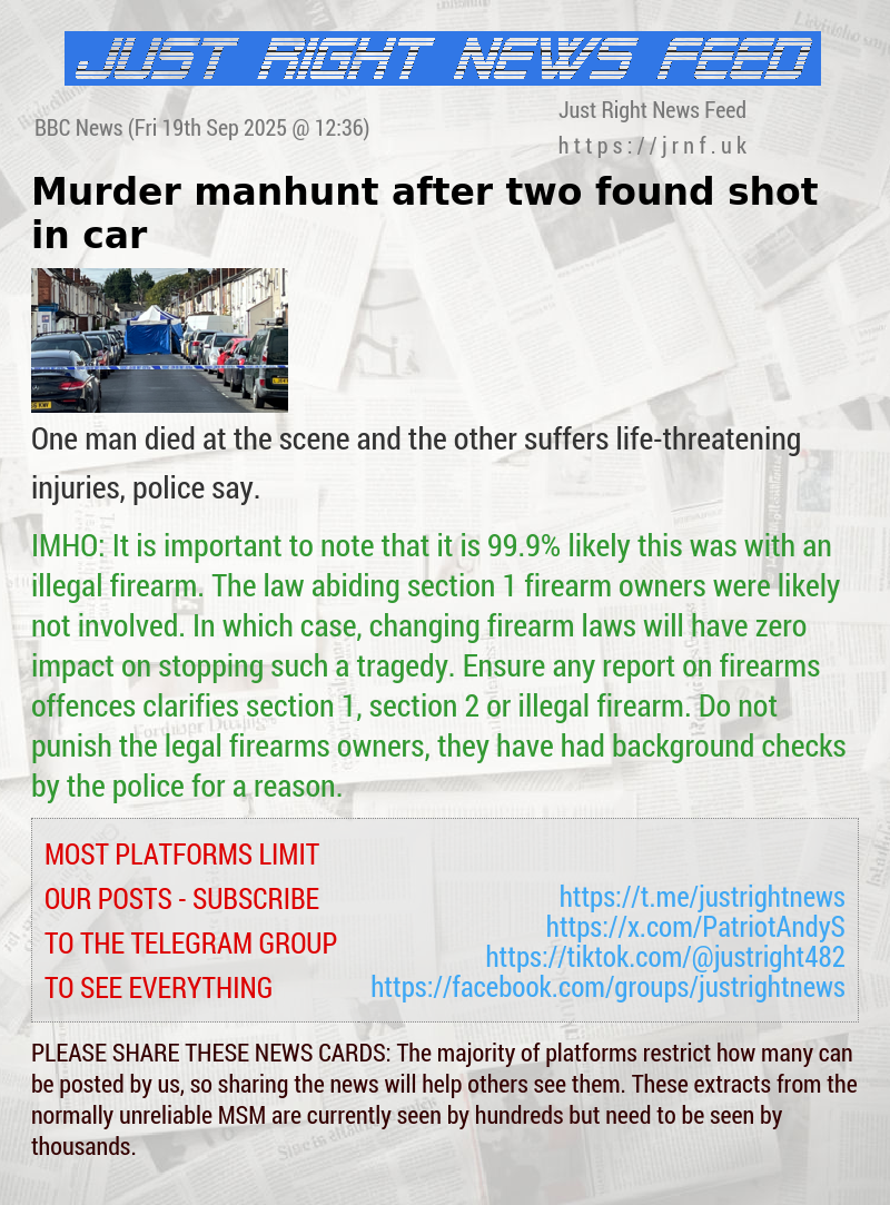 Murder manhunt after two found shot in car