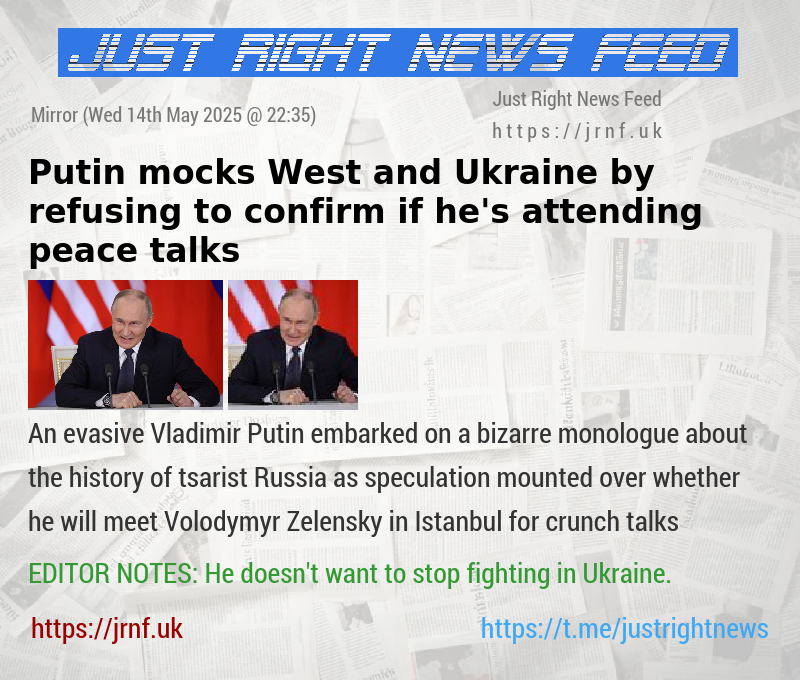 Putin mocks West and Ukraine by refusing to confirm if he’s attending peace talks