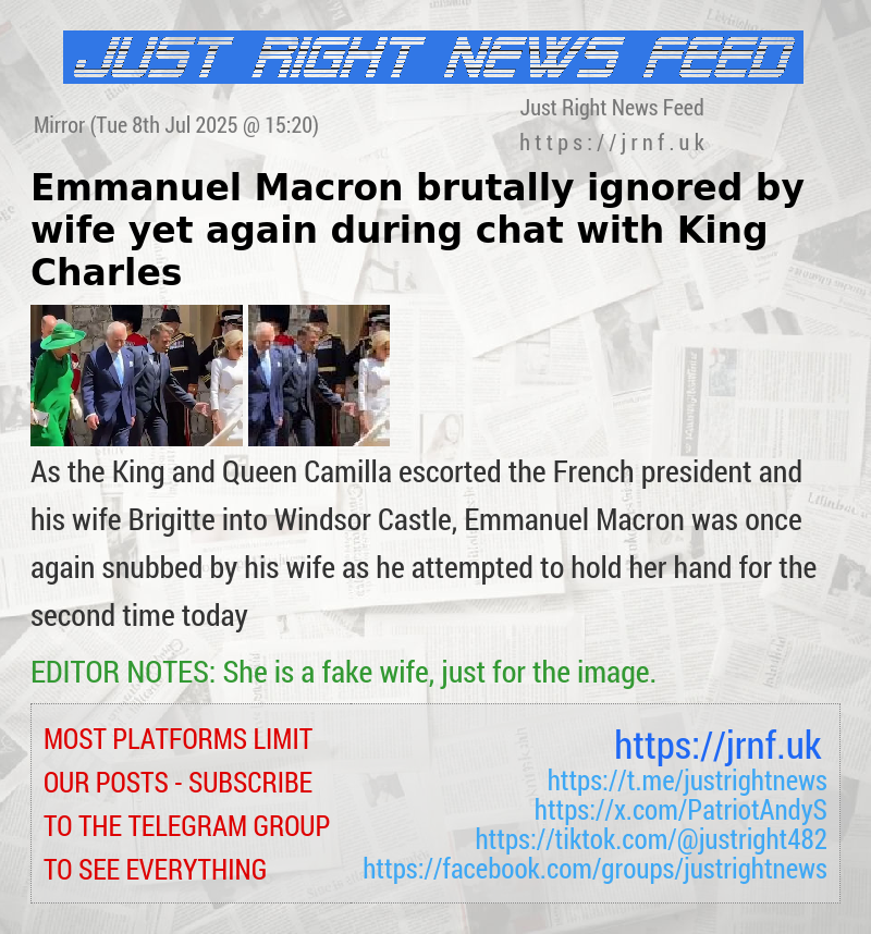 Emmanuel Macron brutally ignored by wife yet again during chat with King Charles