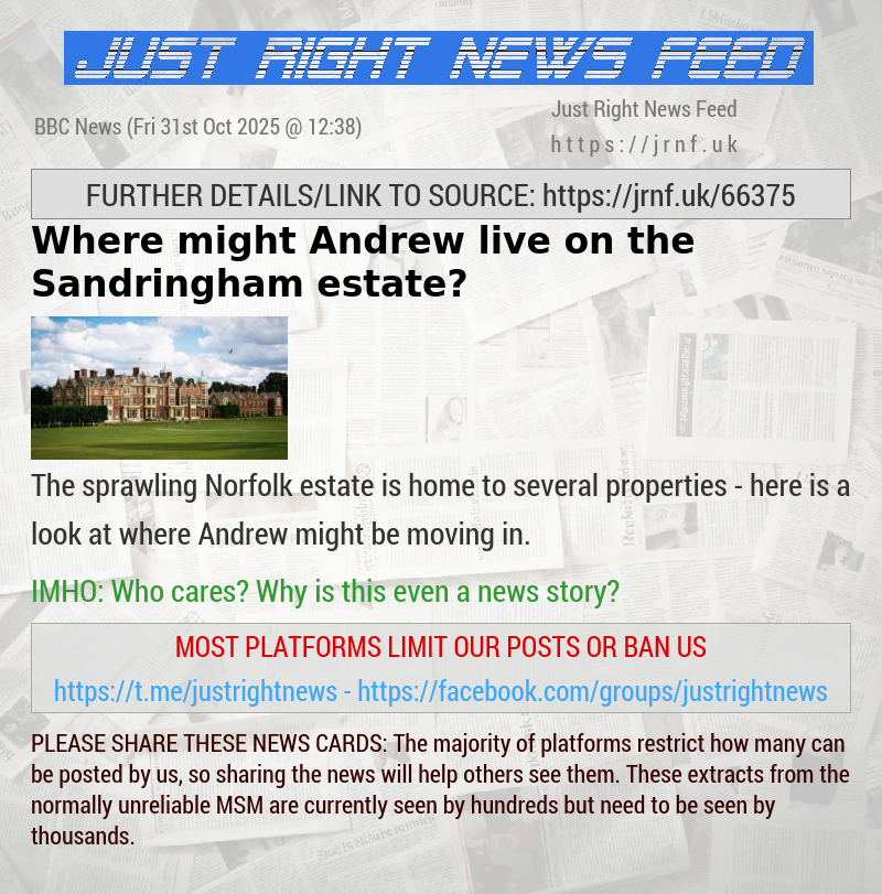 Where might Andrew live on the Sandringham estate?