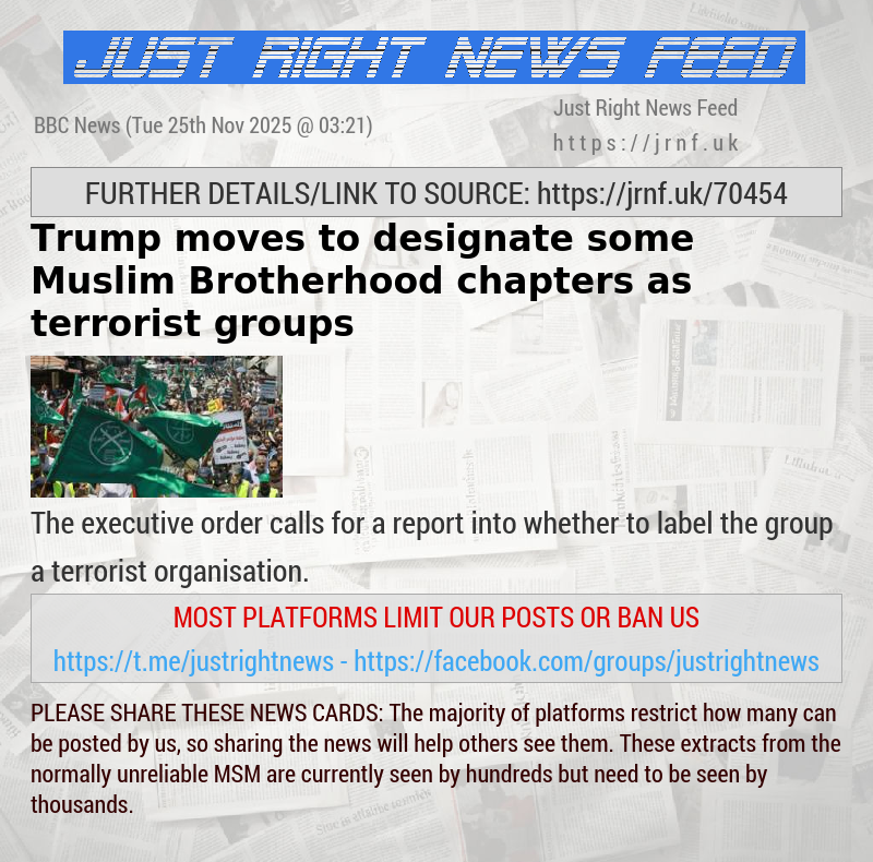Trump moves to designate some Muslim Brotherhood chapters as terrorist groups