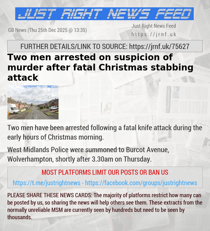 Two men arrested on suspicion of murder after fatal Christmas stabbing attack