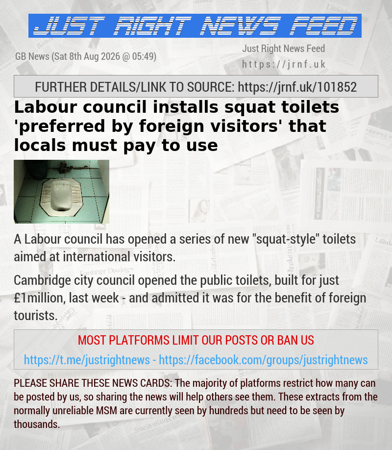 Labour council installs squat toilets ’preferred by foreign visitors’ that locals must pay to use
