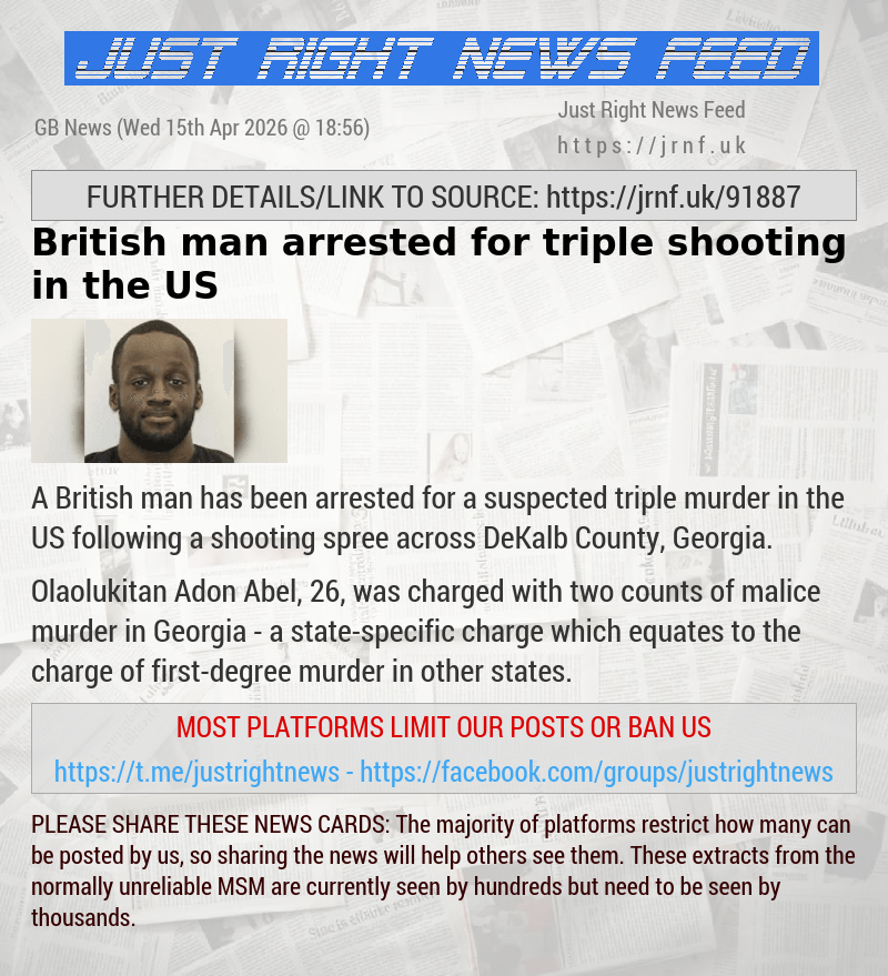British man arrested for triple shooting in the US