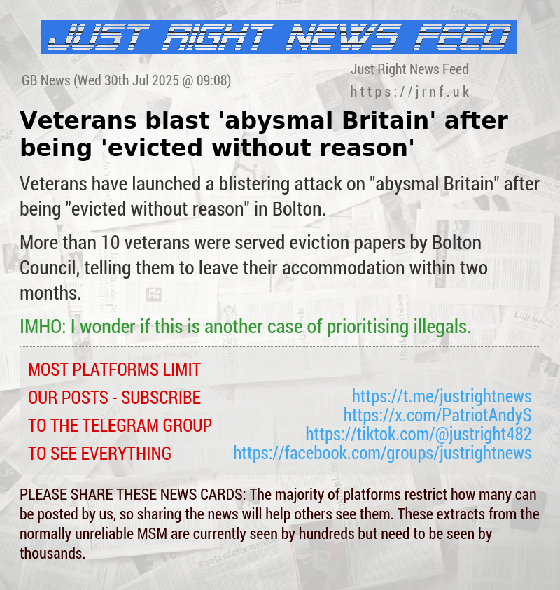 Veterans blast ’abysmal Britain’ after being ’evicted without reason’