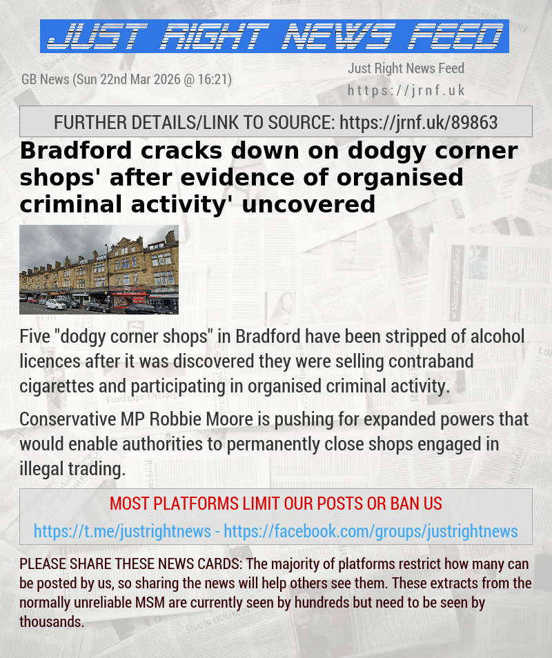 Bradford cracks down on ‘dodgy corner shops’ after evidence of ‘organised criminal activity’ uncovered