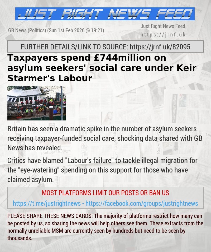 Taxpayers spend &pound;744million on asylum seekers’ social care under Keir Starmer’s Labour