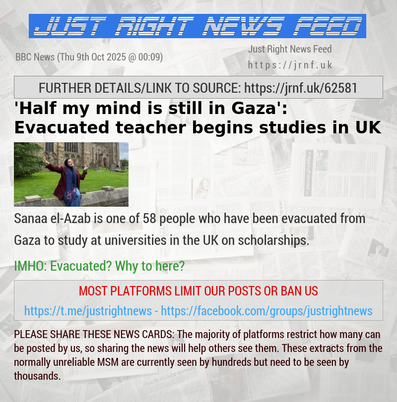 ’Half my mind is still in Gaza’: Evacuated teacher begins studies in UK