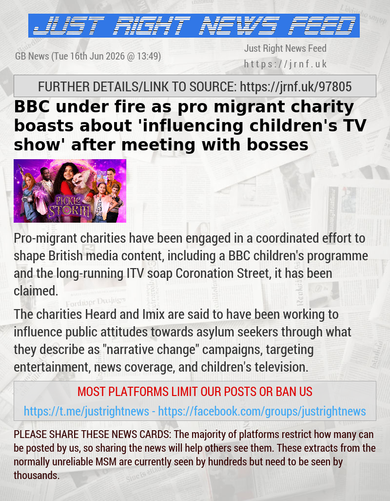BBC under fire as pro—migrant charity boasts about ’influencing children’s TV show’ after meeting with bosses