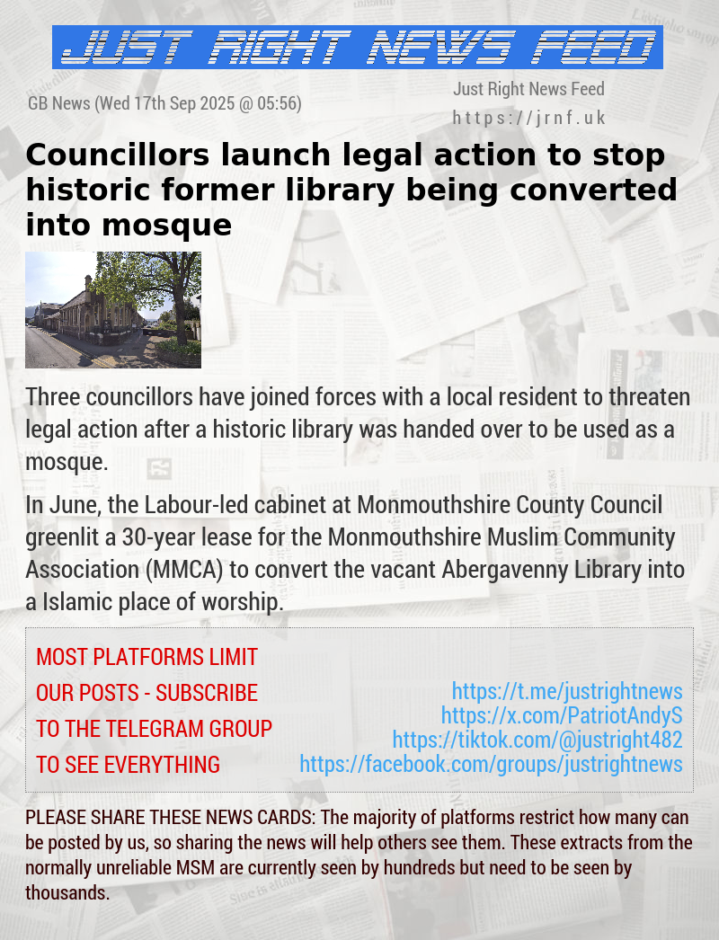 Councillors launch legal action to stop historic former library being converted into mosque