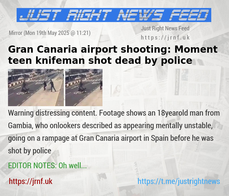 Gran Canaria airport shooting: Moment teen knifeman shot dead by police 