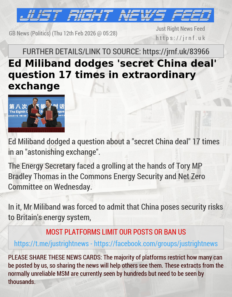 Ed Miliband dodges ’secret China deal’ question 17 times in extraordinary exchange