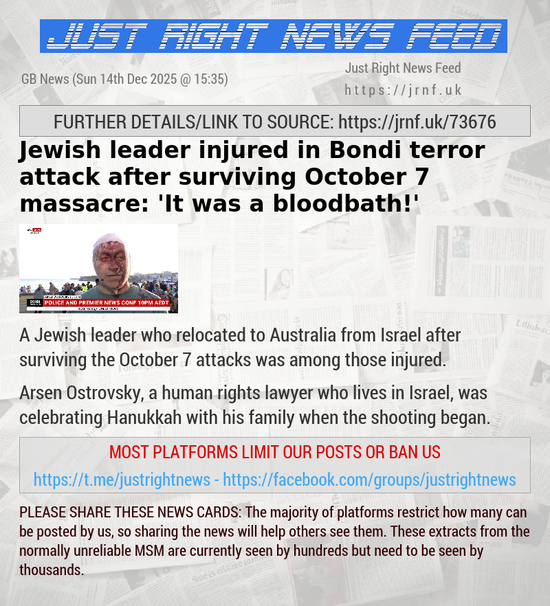 Jewish leader injured in Bondi terror attack after surviving October 7 massacre: ’It was a bloodbath!’
