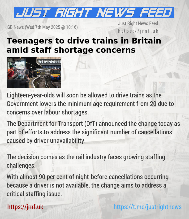 Teenagers to drive trains in Britain amid staff shortage concerns