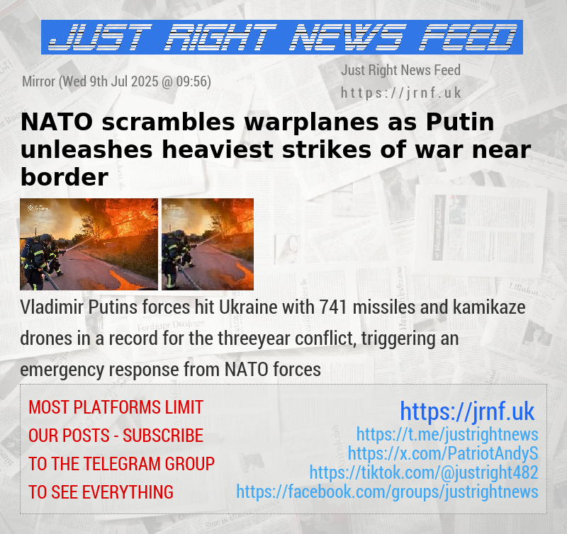NATO scrambles warplanes as Putin unleashes heaviest strikes of war near border