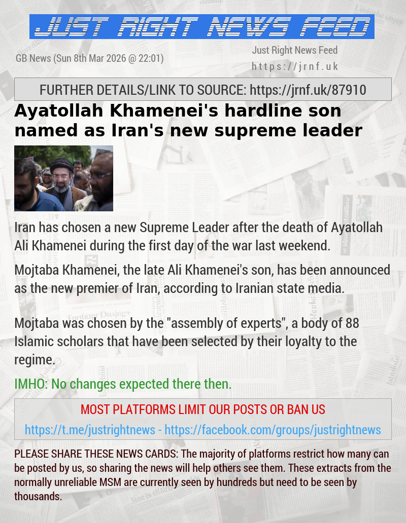 Ayatollah Khamenei’s hardline son named as Iran’s new supreme leader