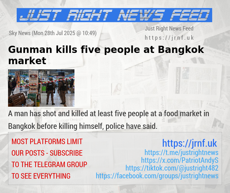 Gunman kills five people at Bangkok market