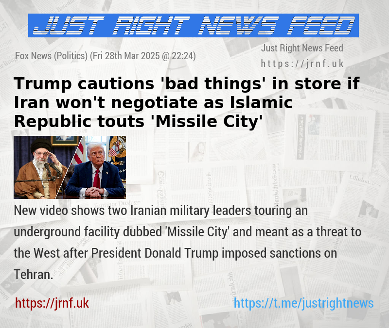 Trump cautions ’bad things’ in store if Iran won’t negotiate as Islamic Republic touts ’Missile City’