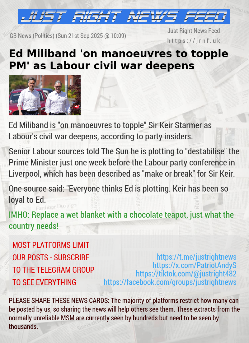 Ed Miliband ’on manoeuvres to topple PM’ as Labour civil war deepens