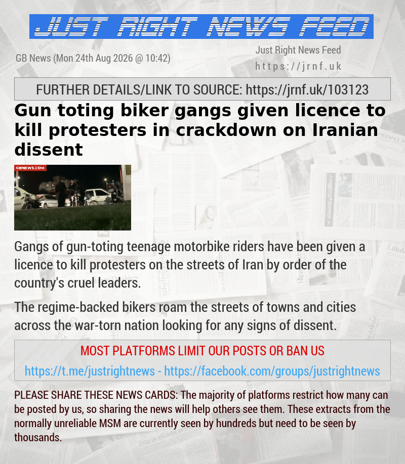 Gun—toting biker gangs given licence to kill protesters in crackdown on Iranian dissent