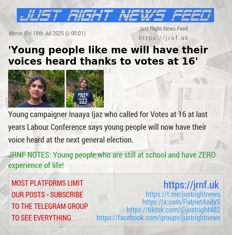 ’Young people like me will have their voices heard thanks to votes at 16’