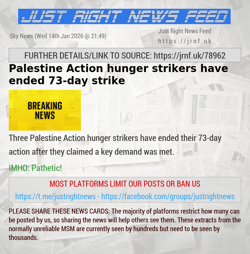 Palestine Action hunger strikers have ended 73—day strike