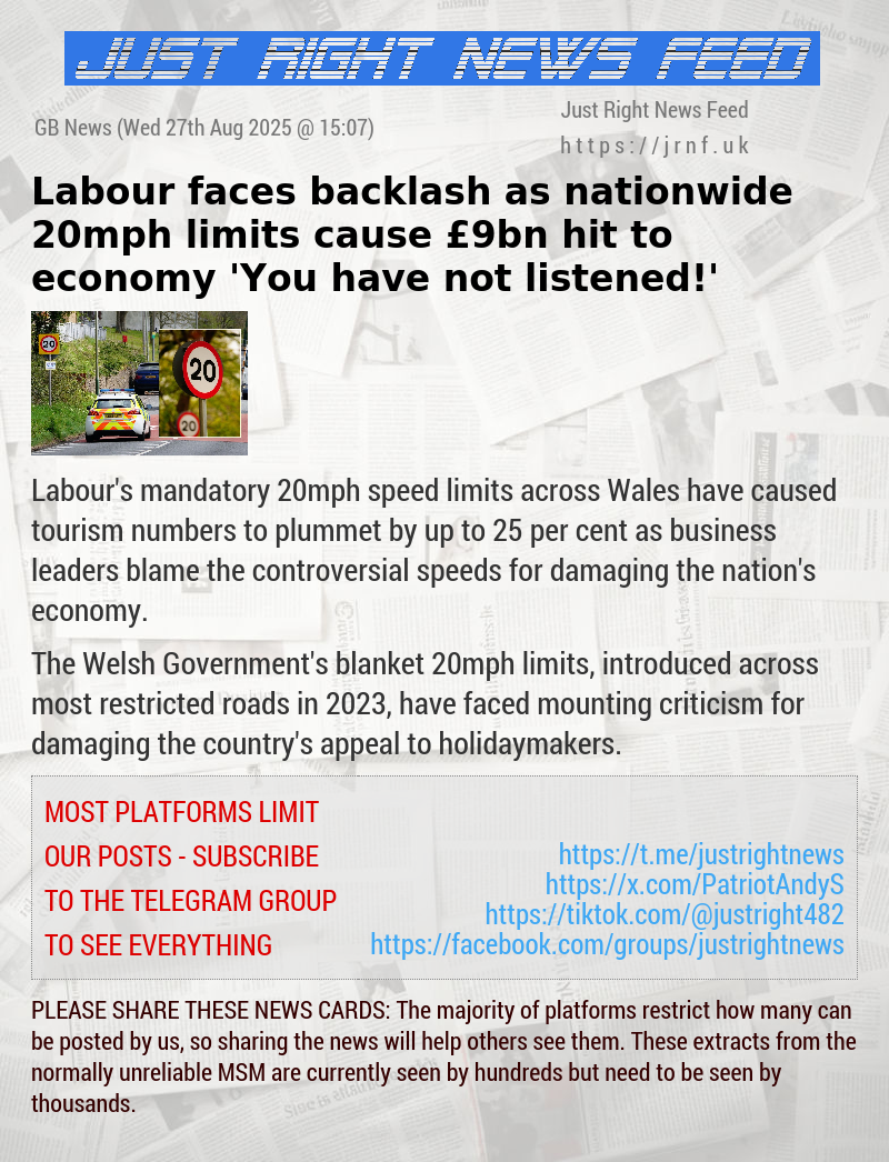 Labour faces backlash as nationwide 20mph limits cause £9bn hit to economy — ’You have not listened!’